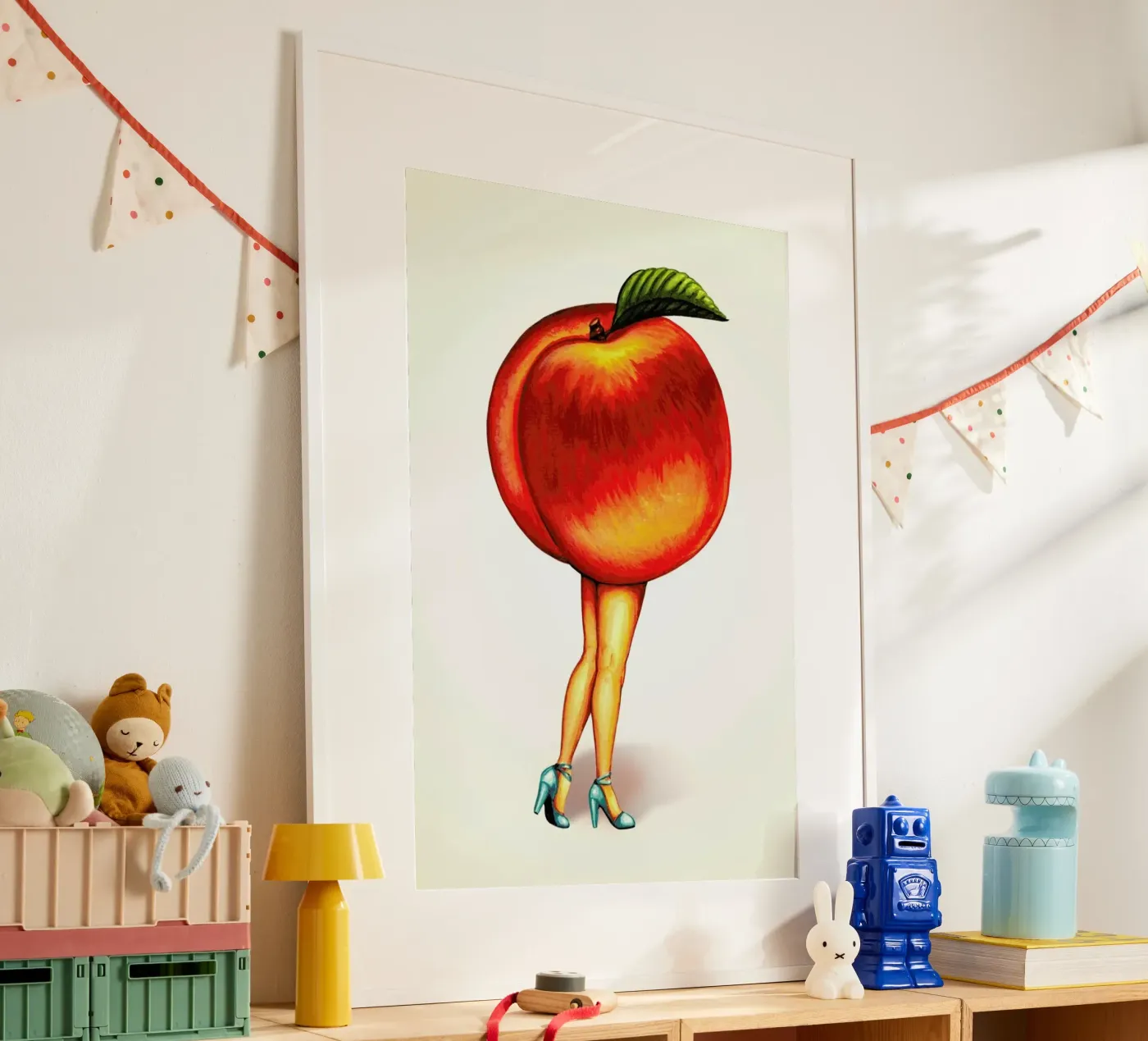 Fruit Stand - Peach poster van Kelly Gilleran