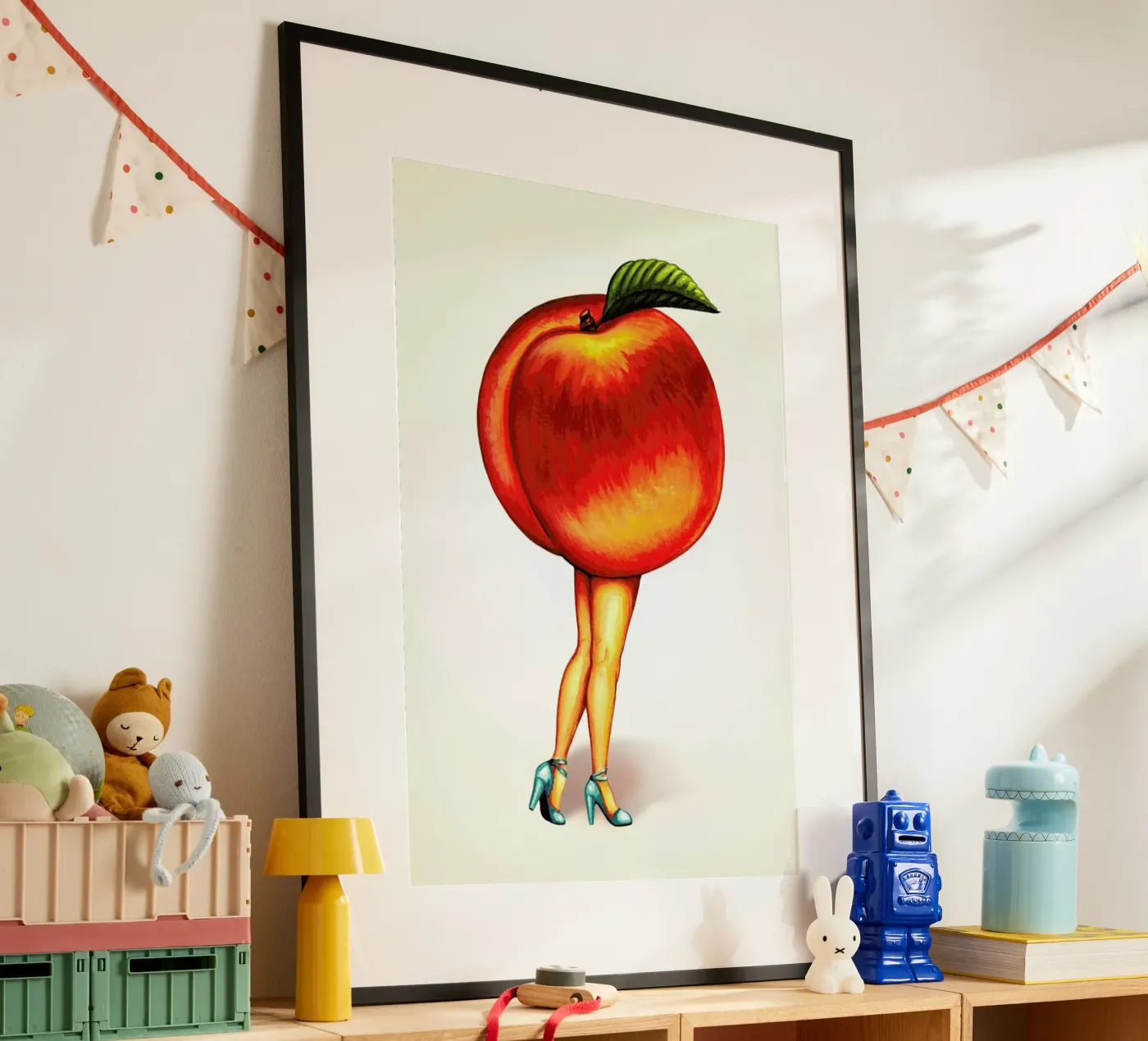 Fruit Stand - Peach poster van Kelly Gilleran