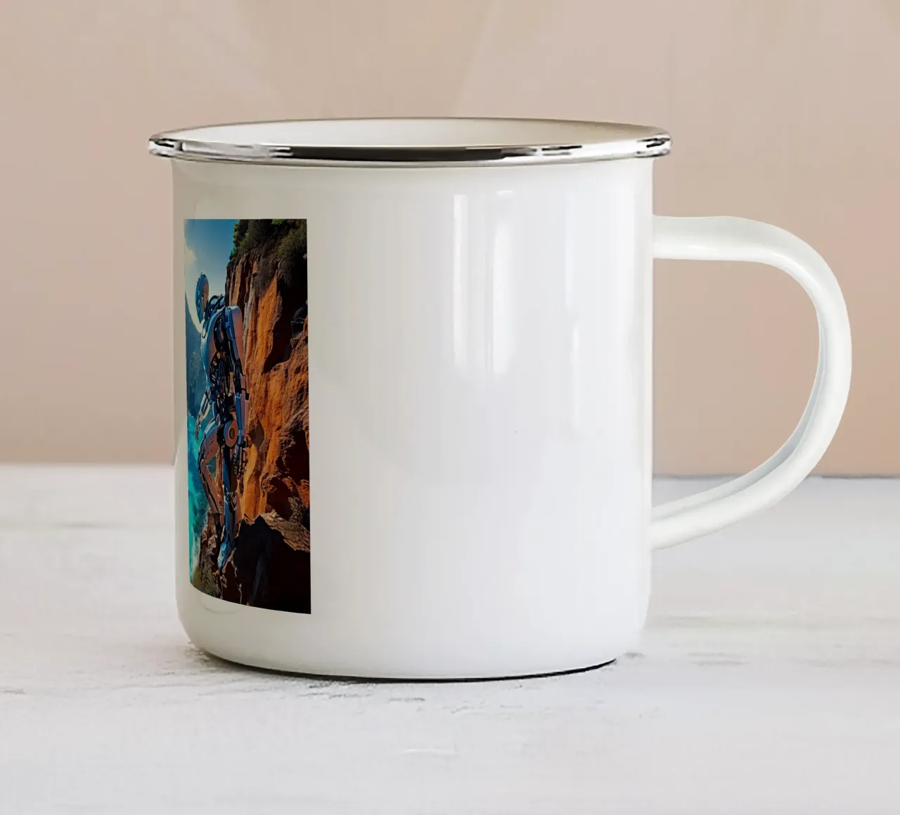 WAS FÜR EINE WUNDERBARE AUSSICHT! Emaille Tasse von Thierry vobmann photography