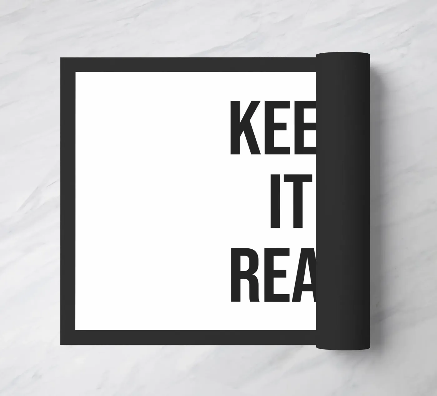 Keep it real quote doormat by Paigaam Studio