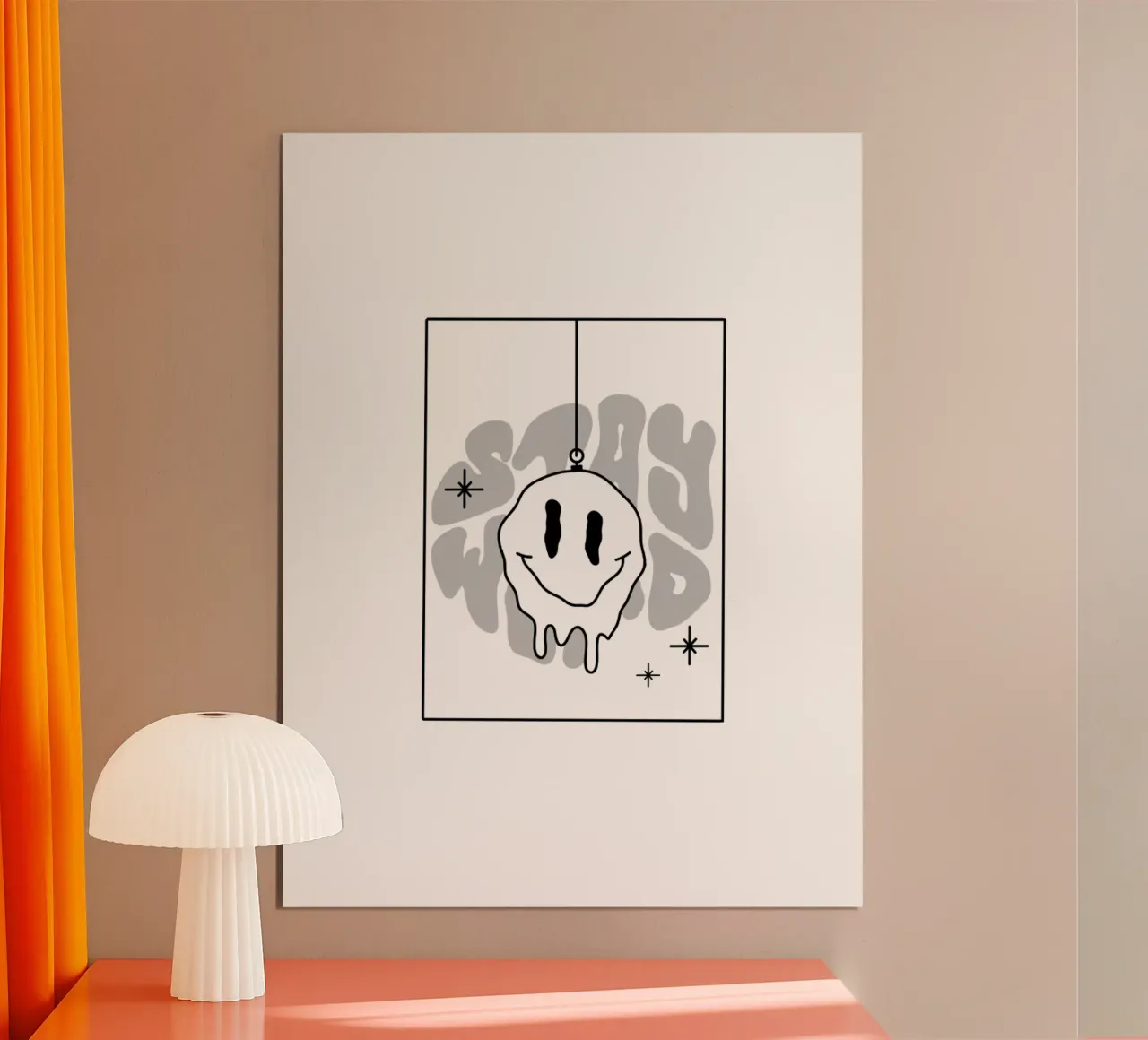 Stay Weird poster con telaio in legno da byh.illustration