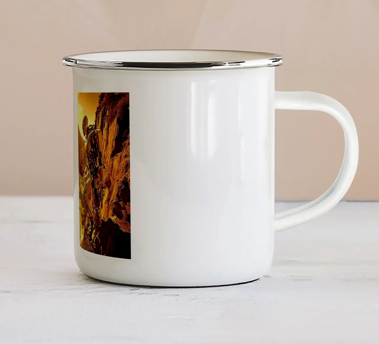 WAS FÜR EINE WUNDERBARE AUSSICHT! Gold Emaille Tasse von Thierry vobmann photography