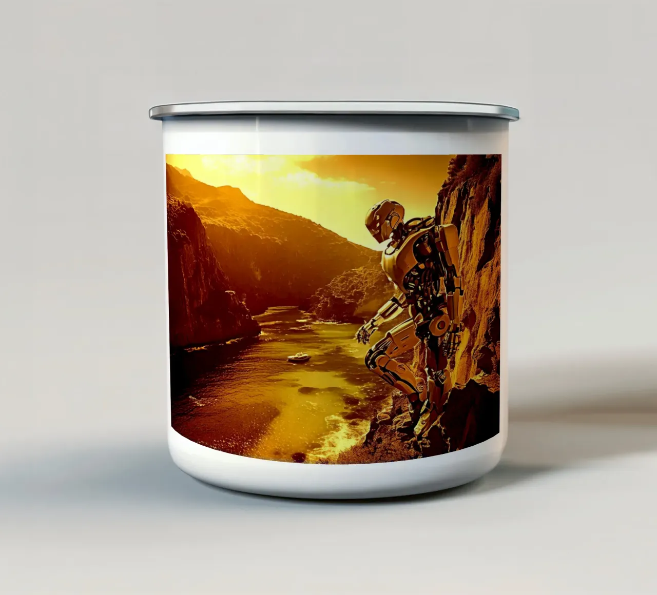 WAS FÜR EINE WUNDERBARE AUSSICHT! Gold Emaille Tasse von Thierry vobmann photography