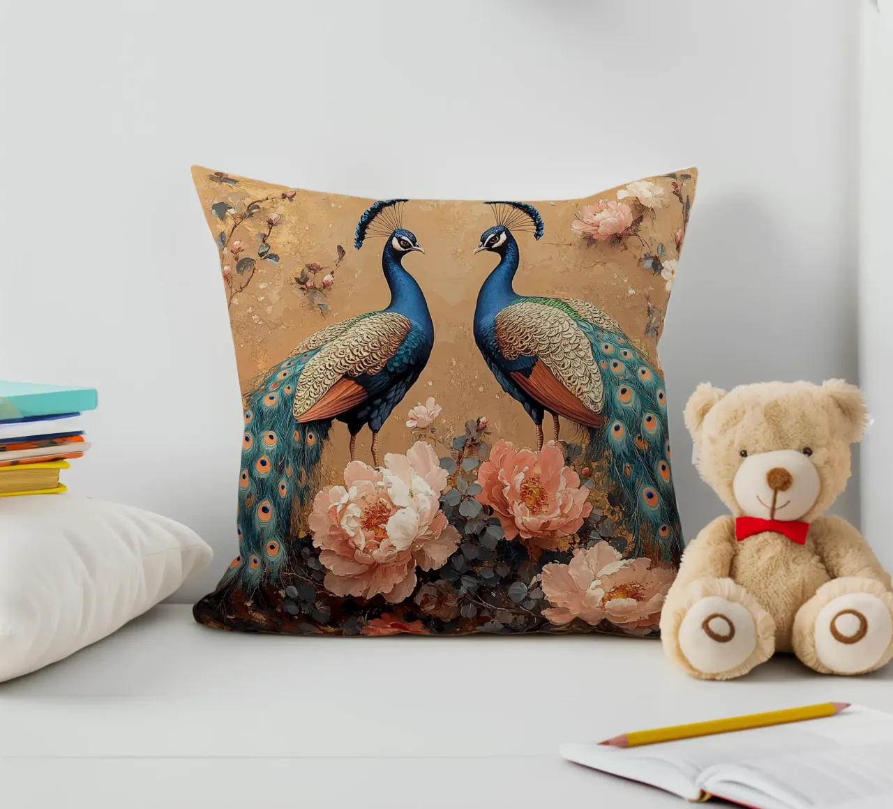 William Morris Pfau cuscino da Botanical Art Studio