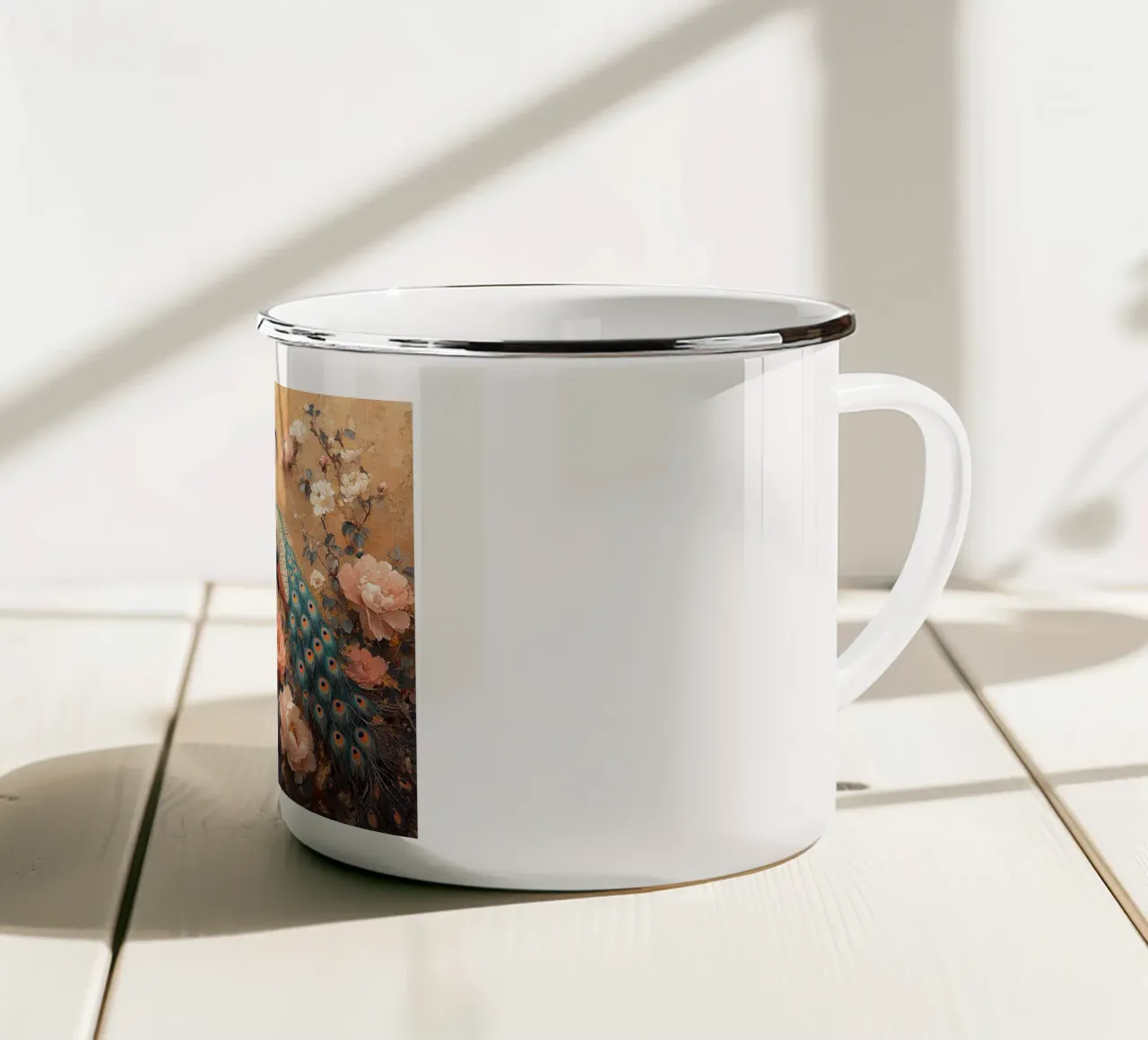 William Morris Pfau tazza in smalto da Botanical Art Studio