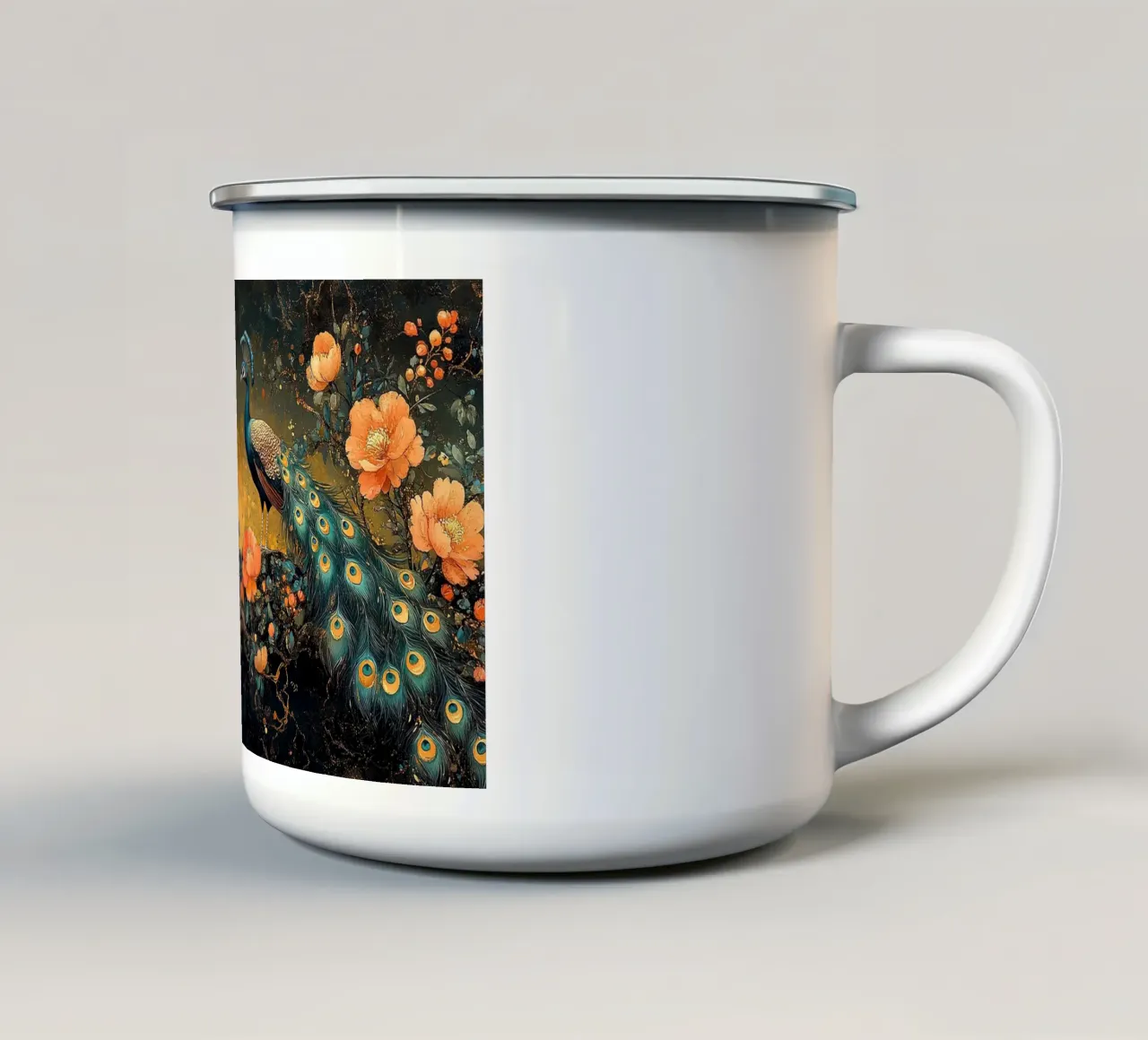William Morris Pfau tazza in smalto da Botanical Art Studio