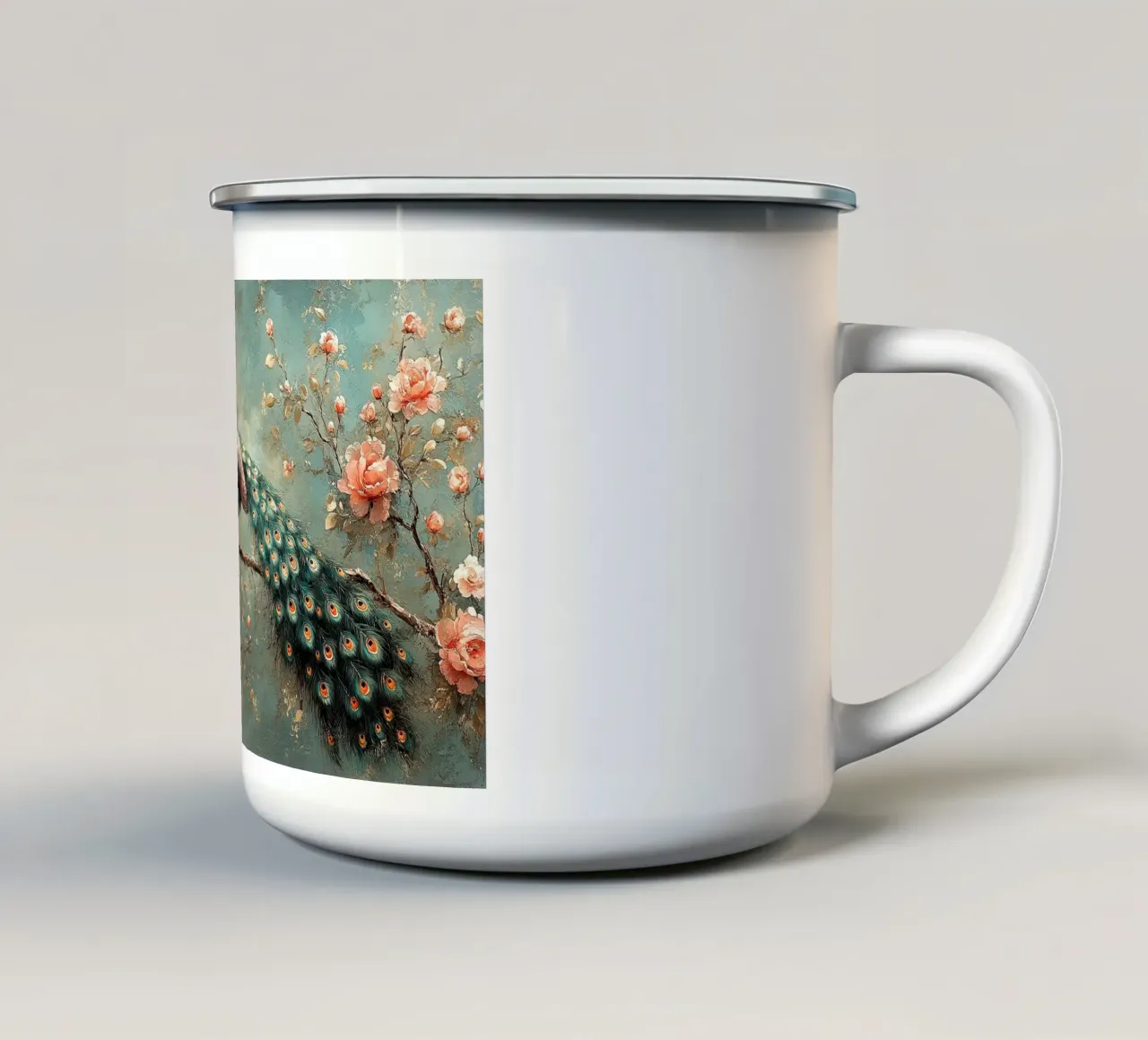 William Morris Pfau tazza in smalto da Botanical Art Studio