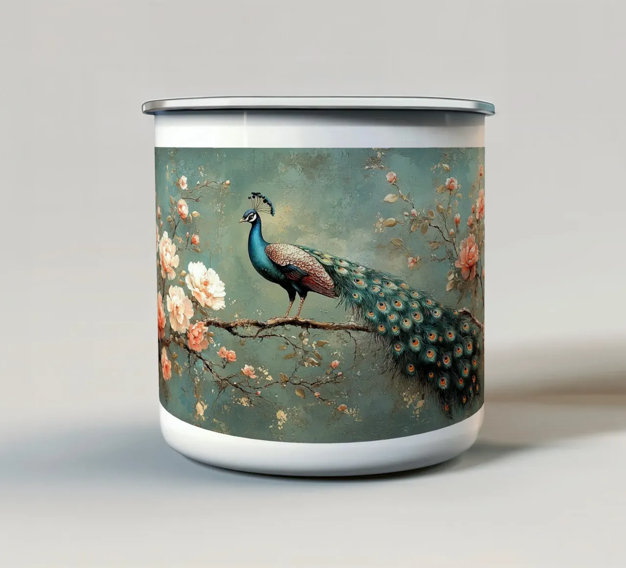 William Morris Pfau tazza in smalto da Botanical Art Studio