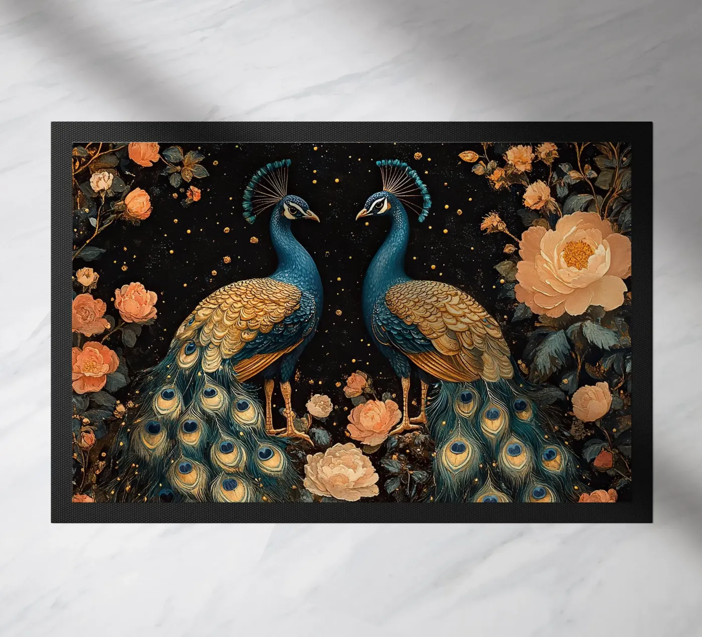 William Morris Pfau doormat by Botanical Art Studio