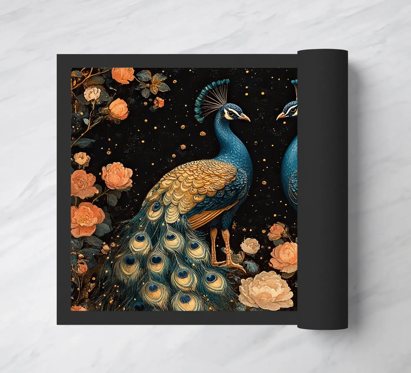 William Morris Pfau doormat by Botanical Art Studio