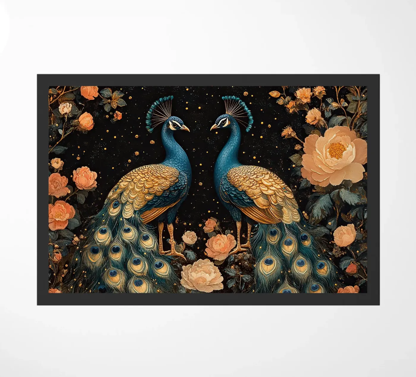 William Morris Pfau doormat by Botanical Art Studio