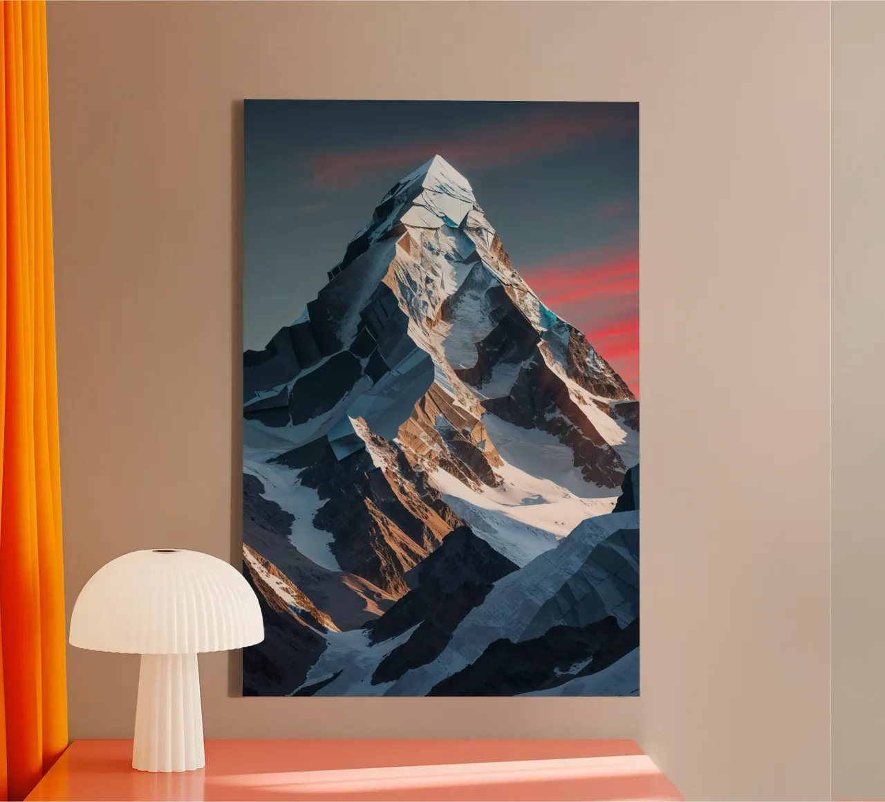 Geometric Harmony of K2 Peaks tela con Cornice a cassetta da AlbertKlee