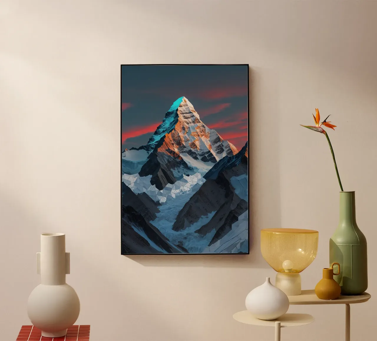 Sunset Embrace of K2's Abstract Geometry plexiglass da AlbertKlee