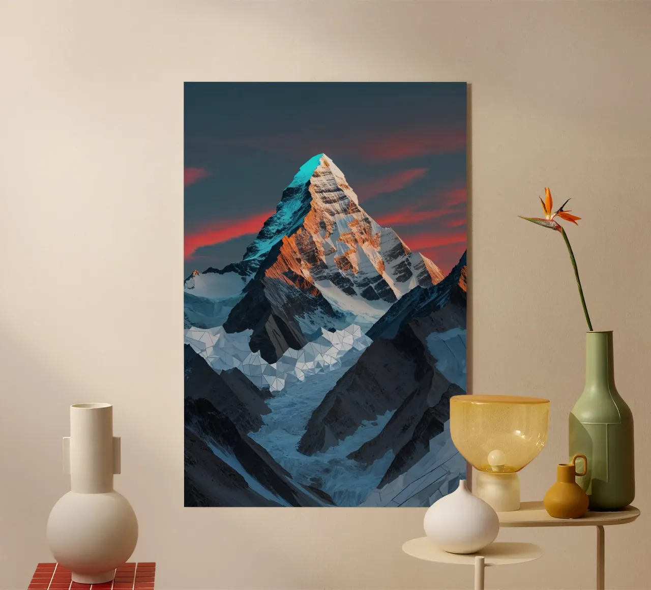 Sunset Embrace of K2's Abstract Geometry plexiglass da AlbertKlee