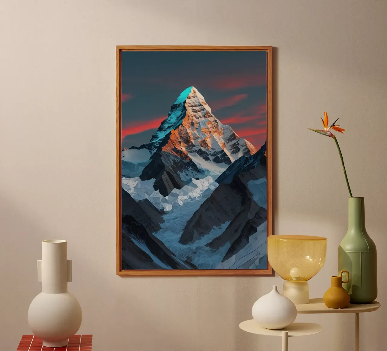 Sunset Embrace of K2's Abstract Geometry alluminio dibond da AlbertKlee