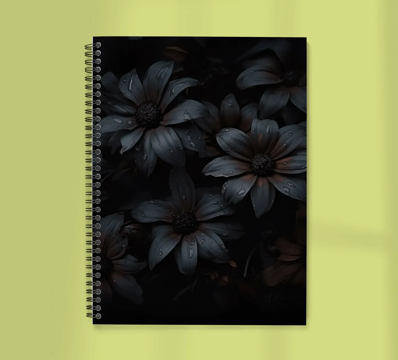 Opulent Flower Reverie Dark Mood spiral notebook by Andrea Haase Floral Passion