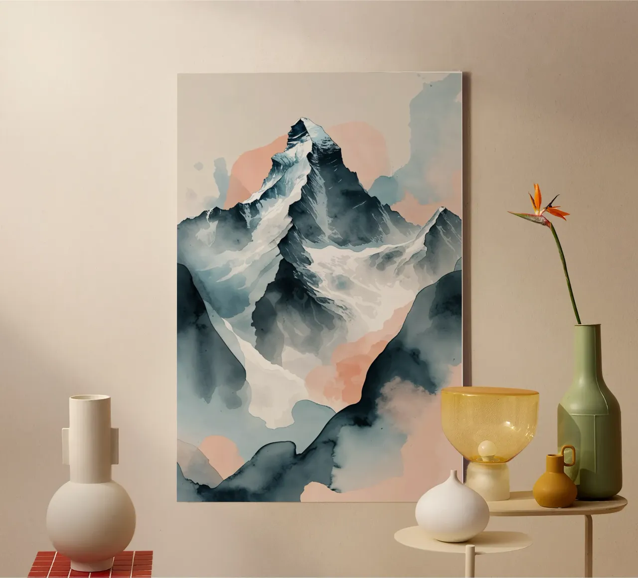 K2’s Ethereal Elegance: Abstract Pastels tela da AlbertKlee