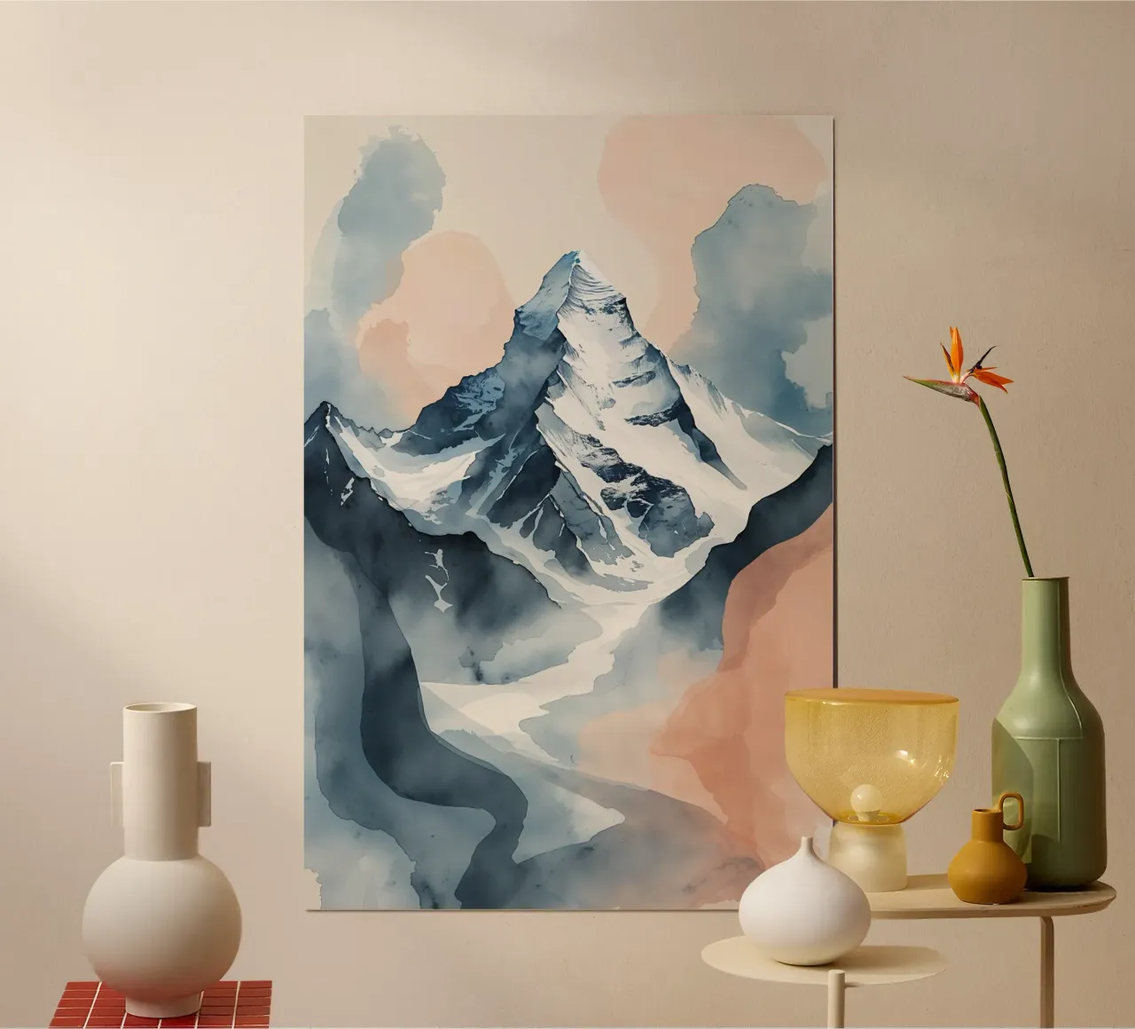 K2 Reimagined: Abstract Watercolor Majesty poster da AlbertKlee