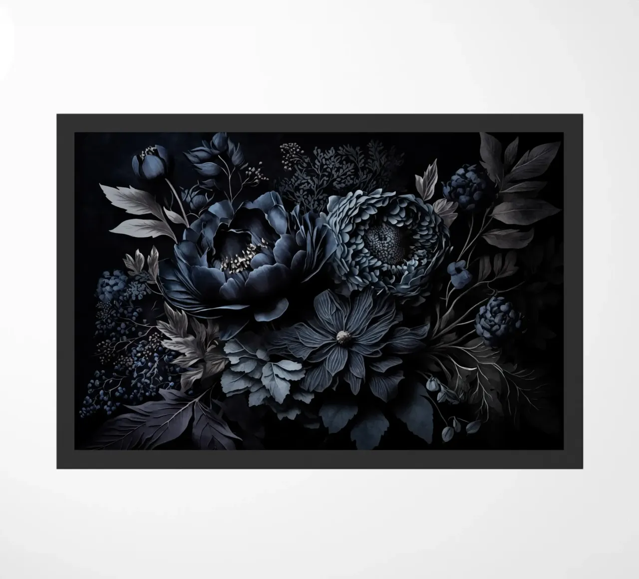 Renaissance Vibes Azul acero Moody Flores opulentas felpudo de Andrea Haase Floral Passion