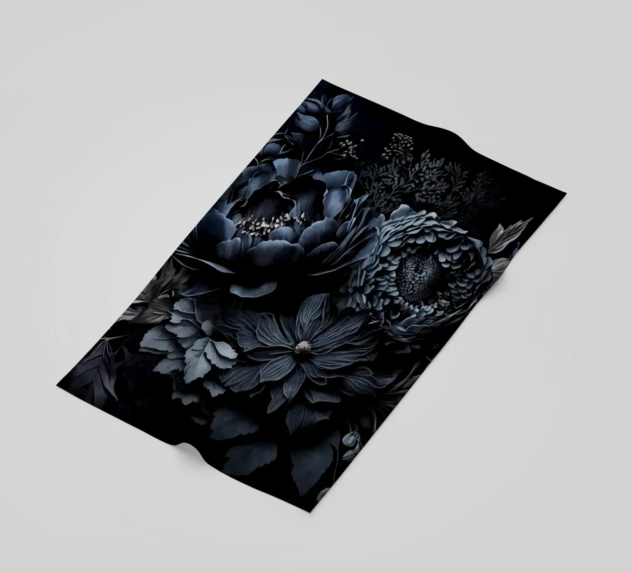 Renaissance Vibes Azul acero Moody Flores opulentas toalla de playa de Andrea Haase Floral Passion