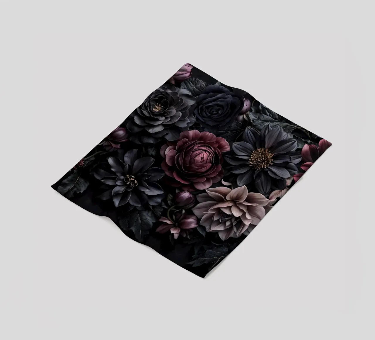 Midnight Floralscape Fiori barocchi lunatici coperta in pile da Andrea Haase Floral Passion
