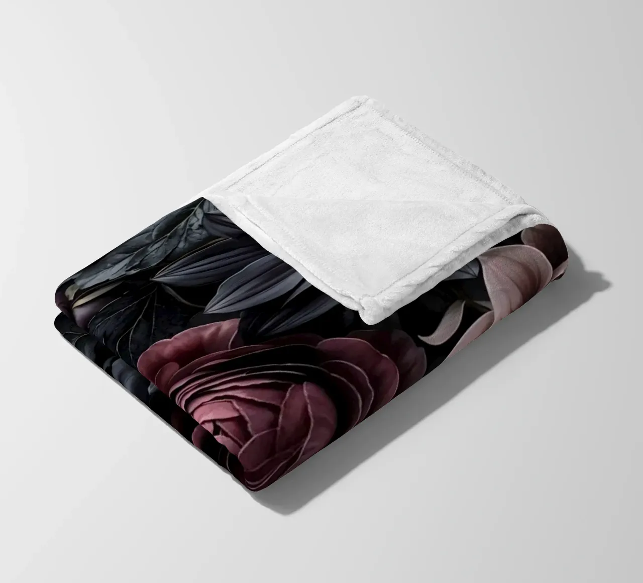 Midnight Floralscape Fiori barocchi lunatici coperta in pile da Andrea Haase Floral Passion