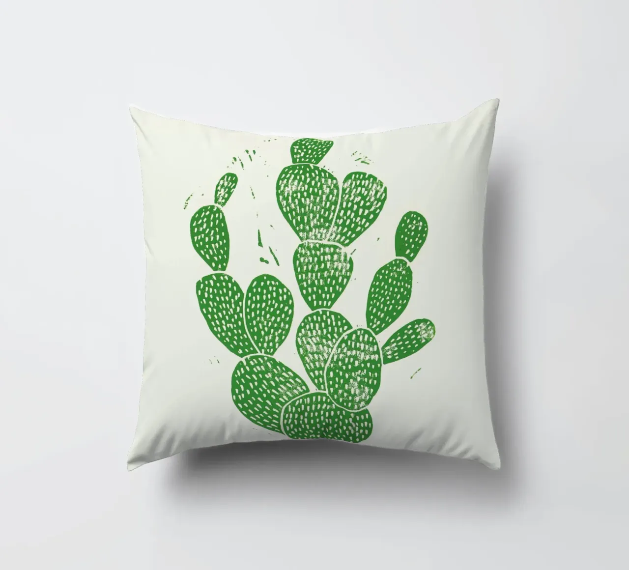 Linocut Cacti cuscino da Bianca Green