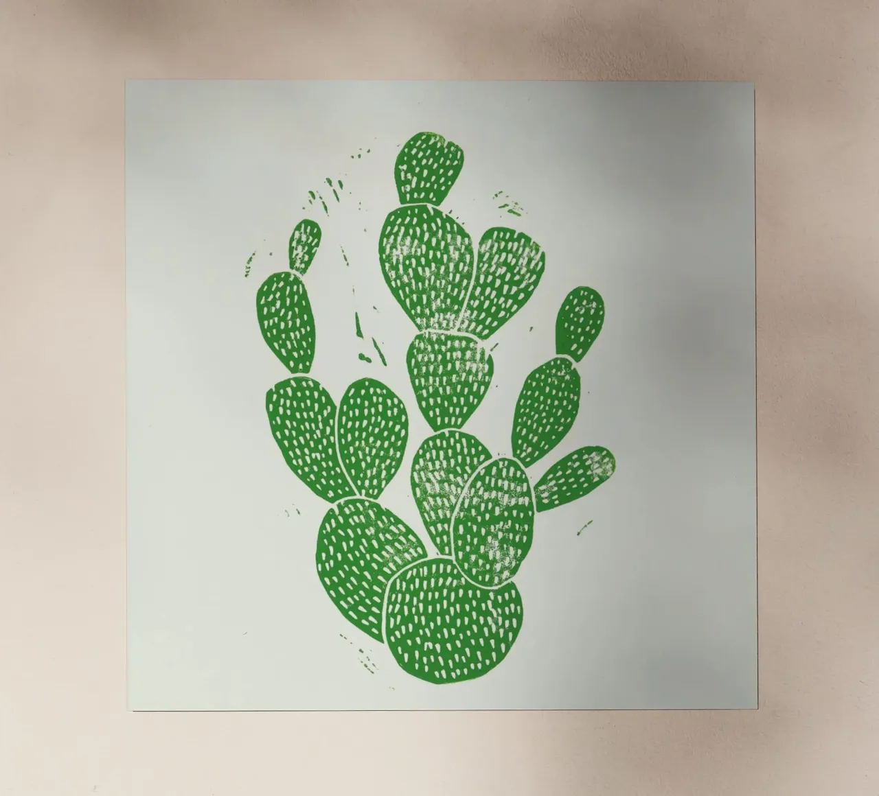 Linocut Cacti pellicola backlit da Bianca Green