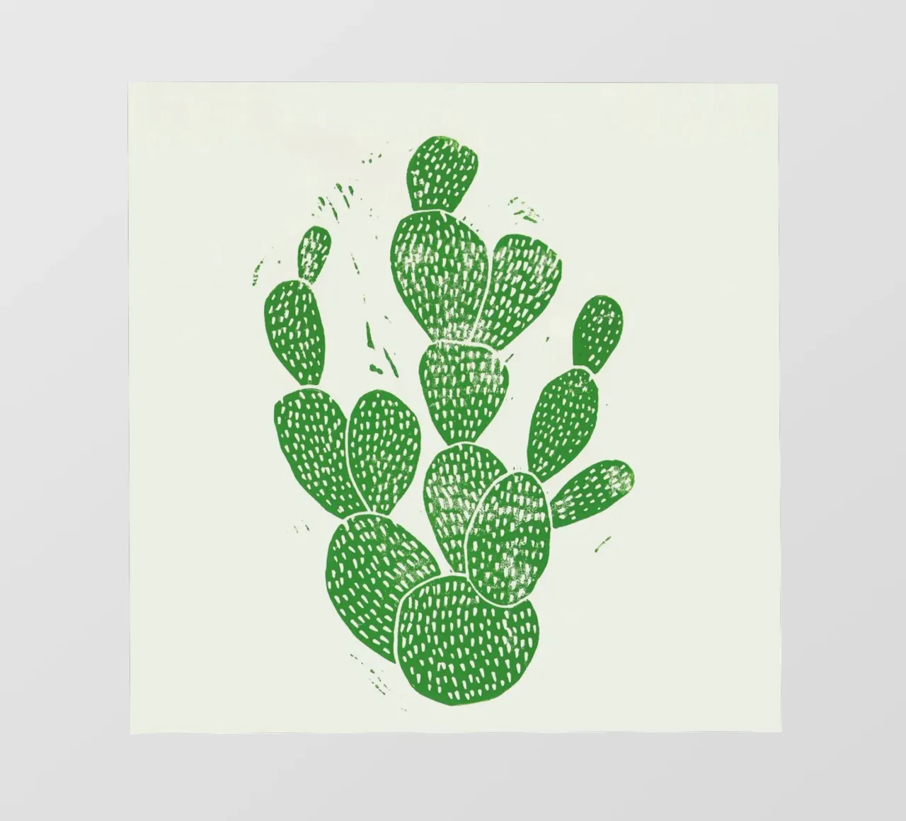 Linocut Cacti pellicola backlit da Bianca Green