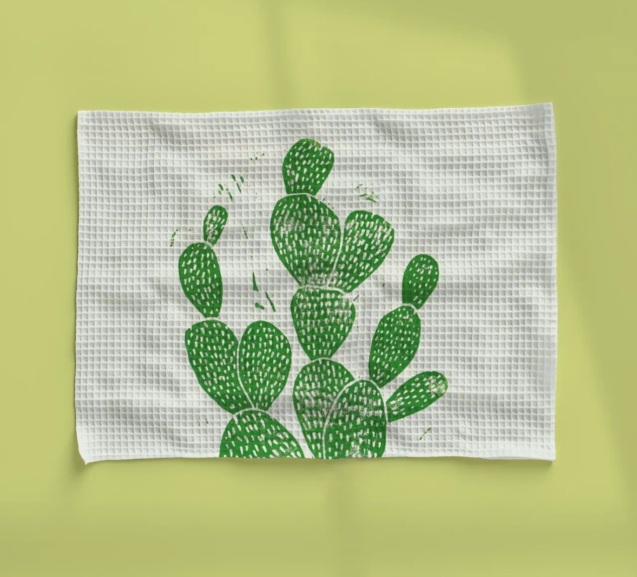 Linocut Cacti canovaccio da cucina da Bianca Green