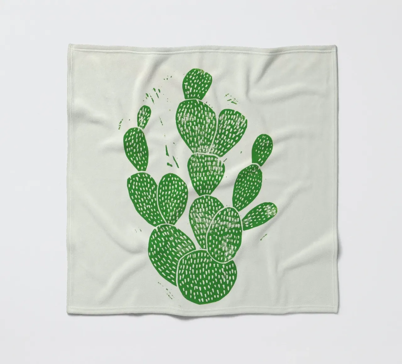 Linocut Cacti coperta in pile da Bianca Green