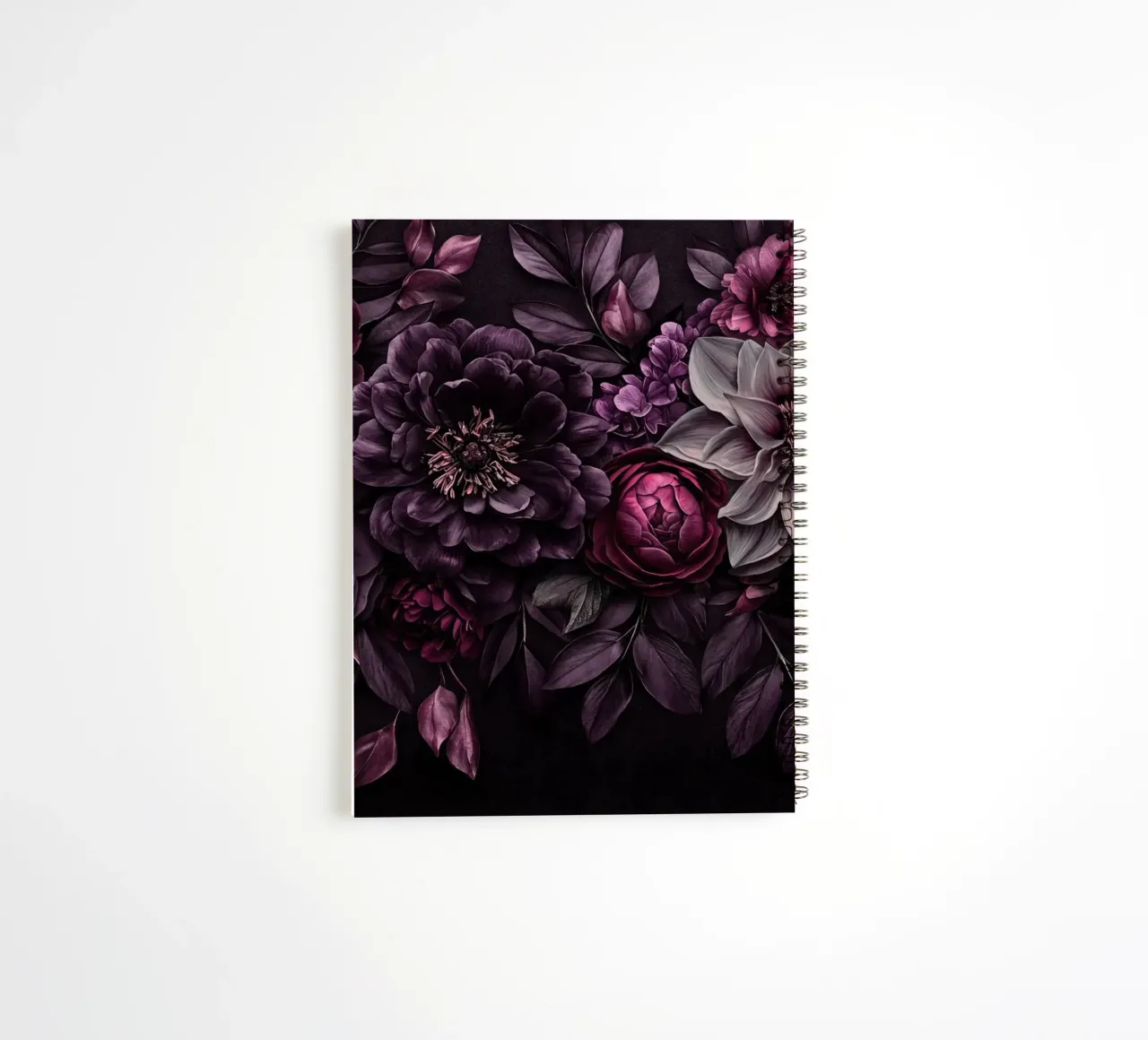 Moody Baroque Flowers Velveteen Vibes spiral notebook by Andrea Haase Floral Passion