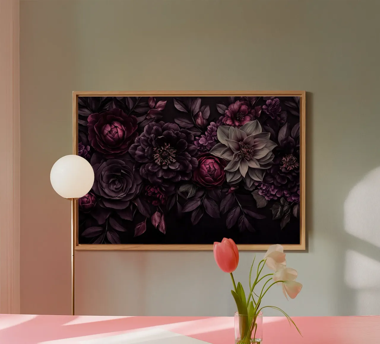 Moody Baroque Flowers Velveteen Vibes alu-dibond by Andrea Haase Floral Passion
