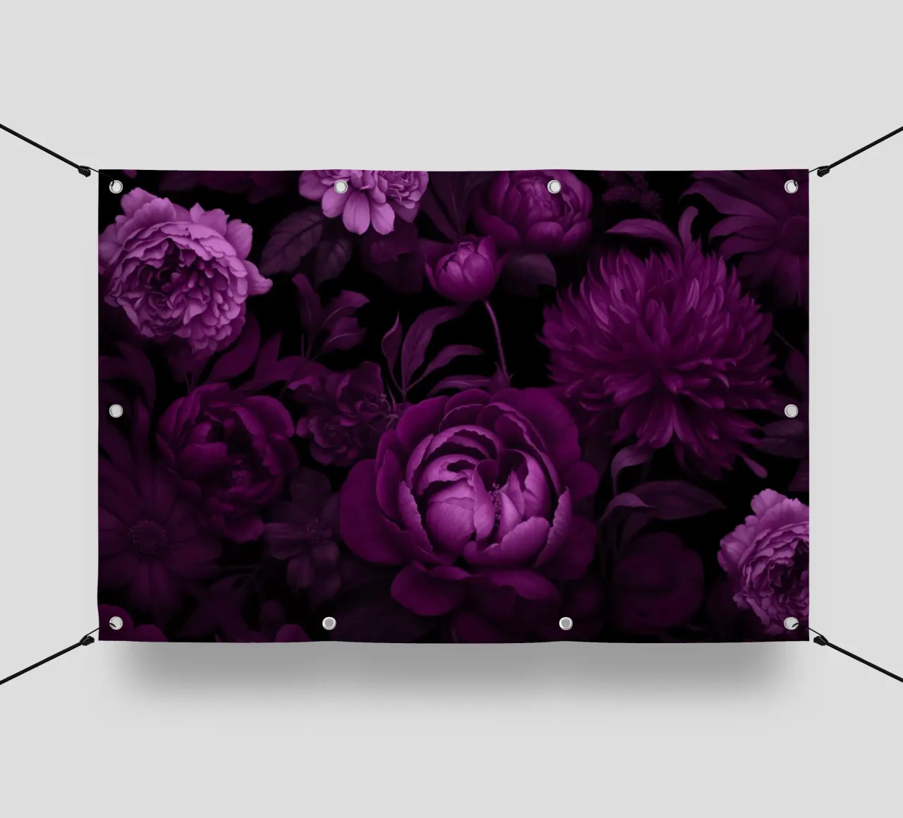 Fiori di mezzanotte Vibrazioni vittoriane viola telo in pvc da Andrea Haase Floral Passion