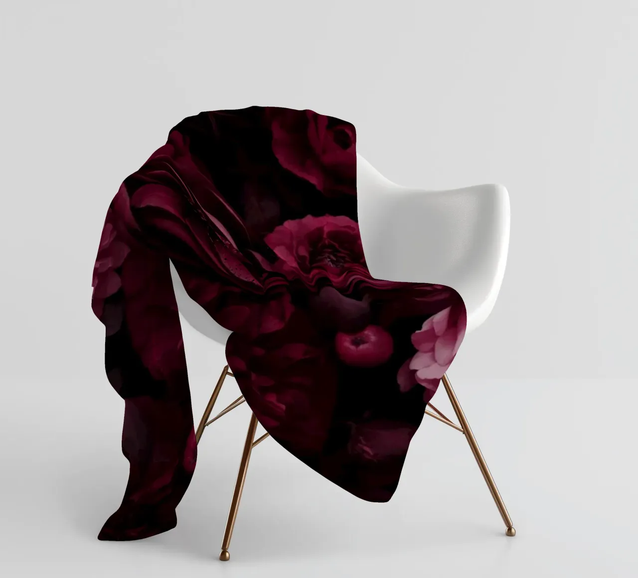 Grandezza vittoriana Fiori grandi rosso borgogna coperta in pile da Andrea Haase Floral Passion