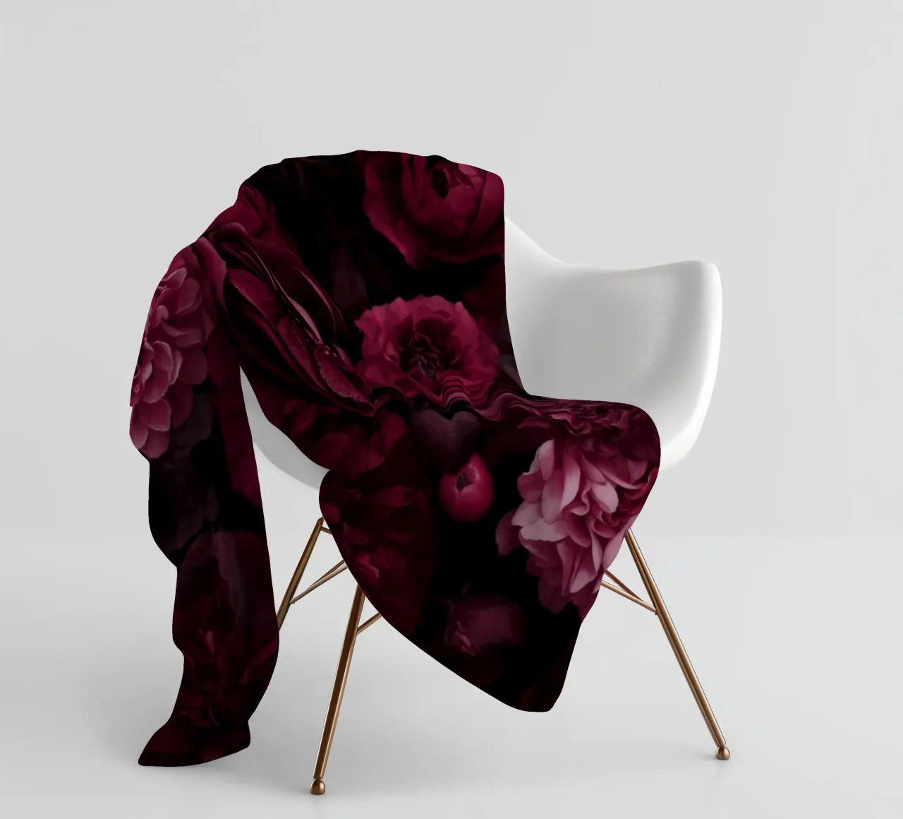 Grandezza vittoriana Fiori grandi rosso borgogna coperta in pile da Andrea Haase Floral Passion