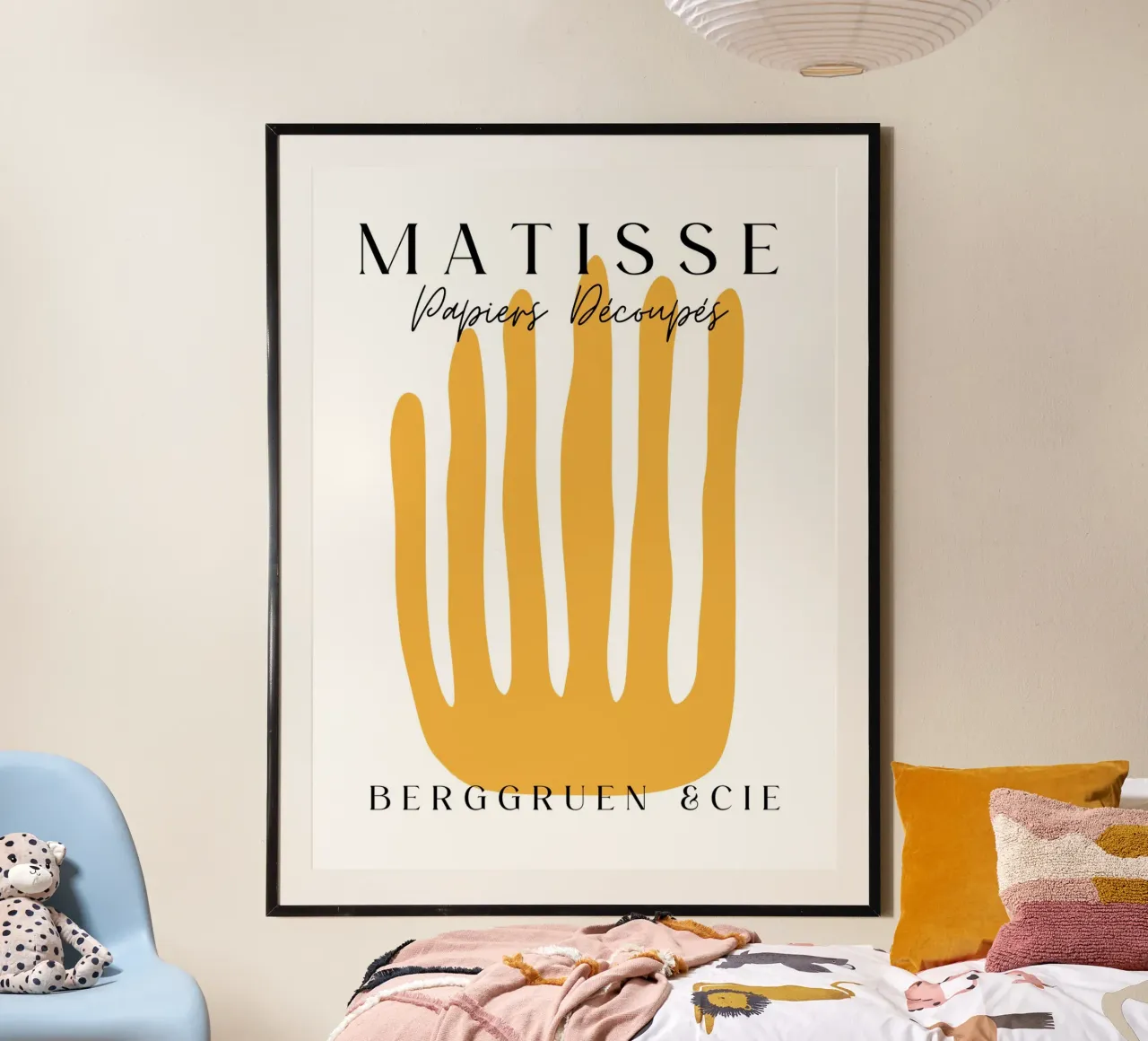 bold yellow shape poster con telaio in legno da ramosashop