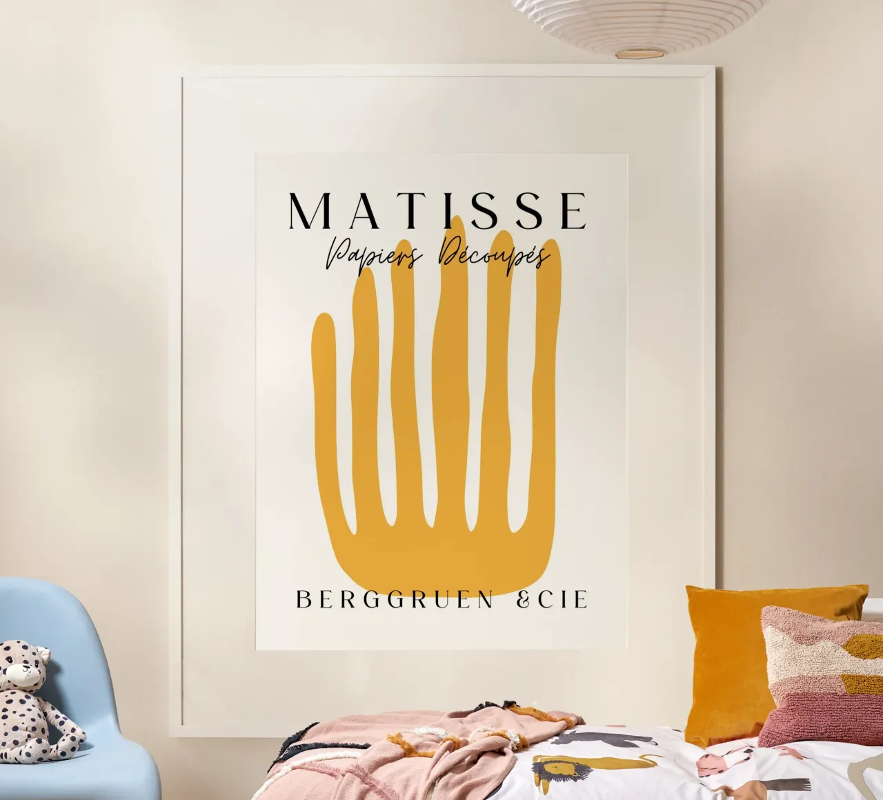 bold yellow shape poster con telaio in legno da ramosashop