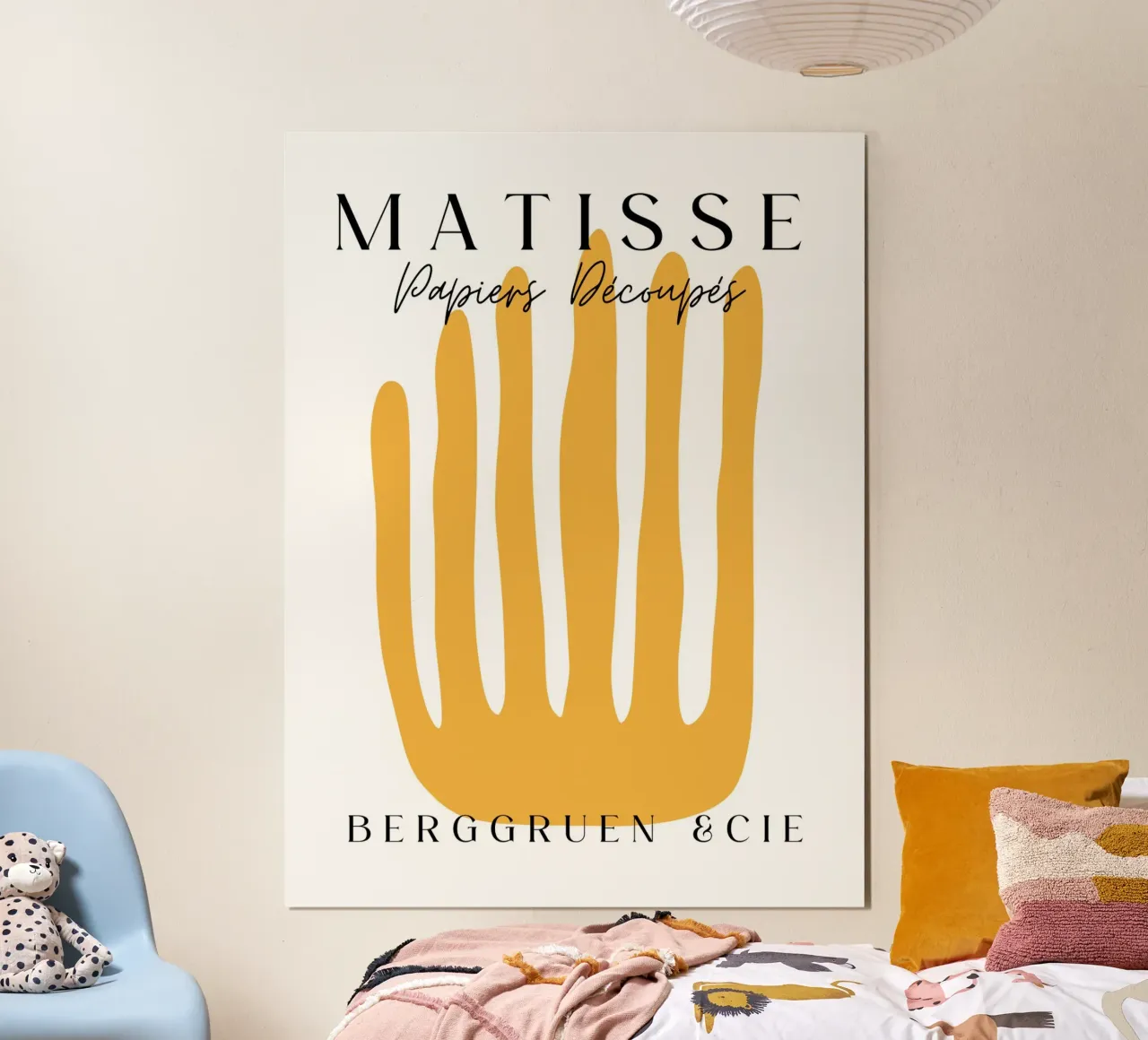 bold yellow shape poster con telaio in legno da ramosashop