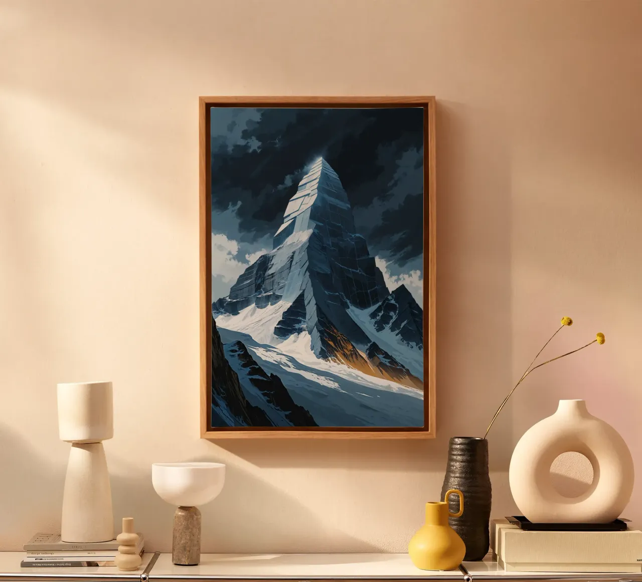 K2's Geometric Elegance in Shadows toile avec Caisse américaine de AlbertKlee