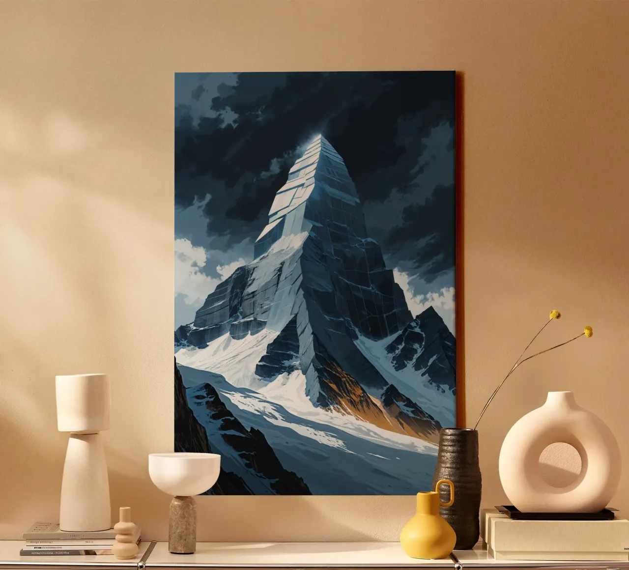 K2's Geometric Elegance in Shadows toile avec Caisse américaine de AlbertKlee