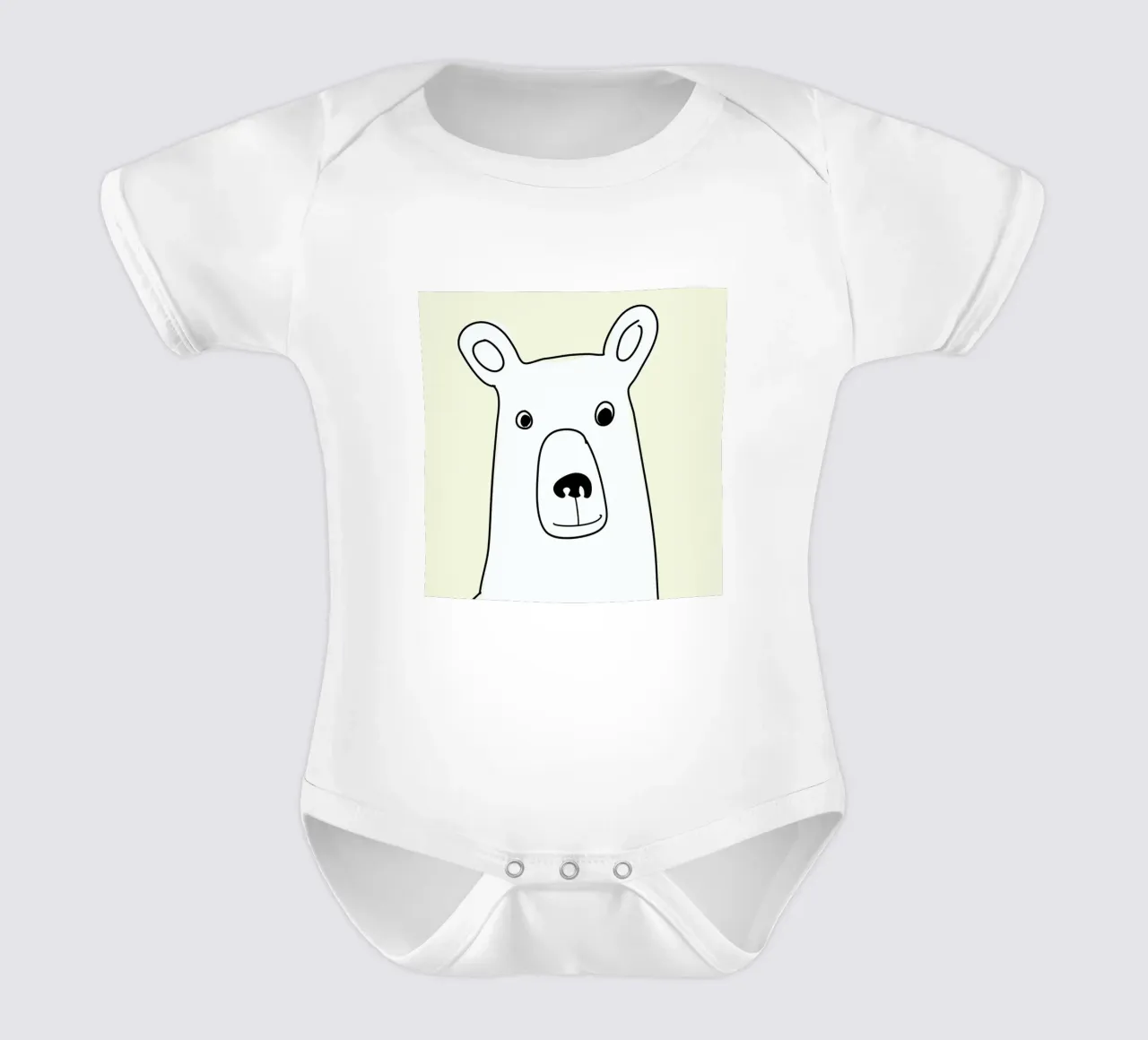 Bear in a Yellow Square body neonato maniche corte da Christina Heitmann