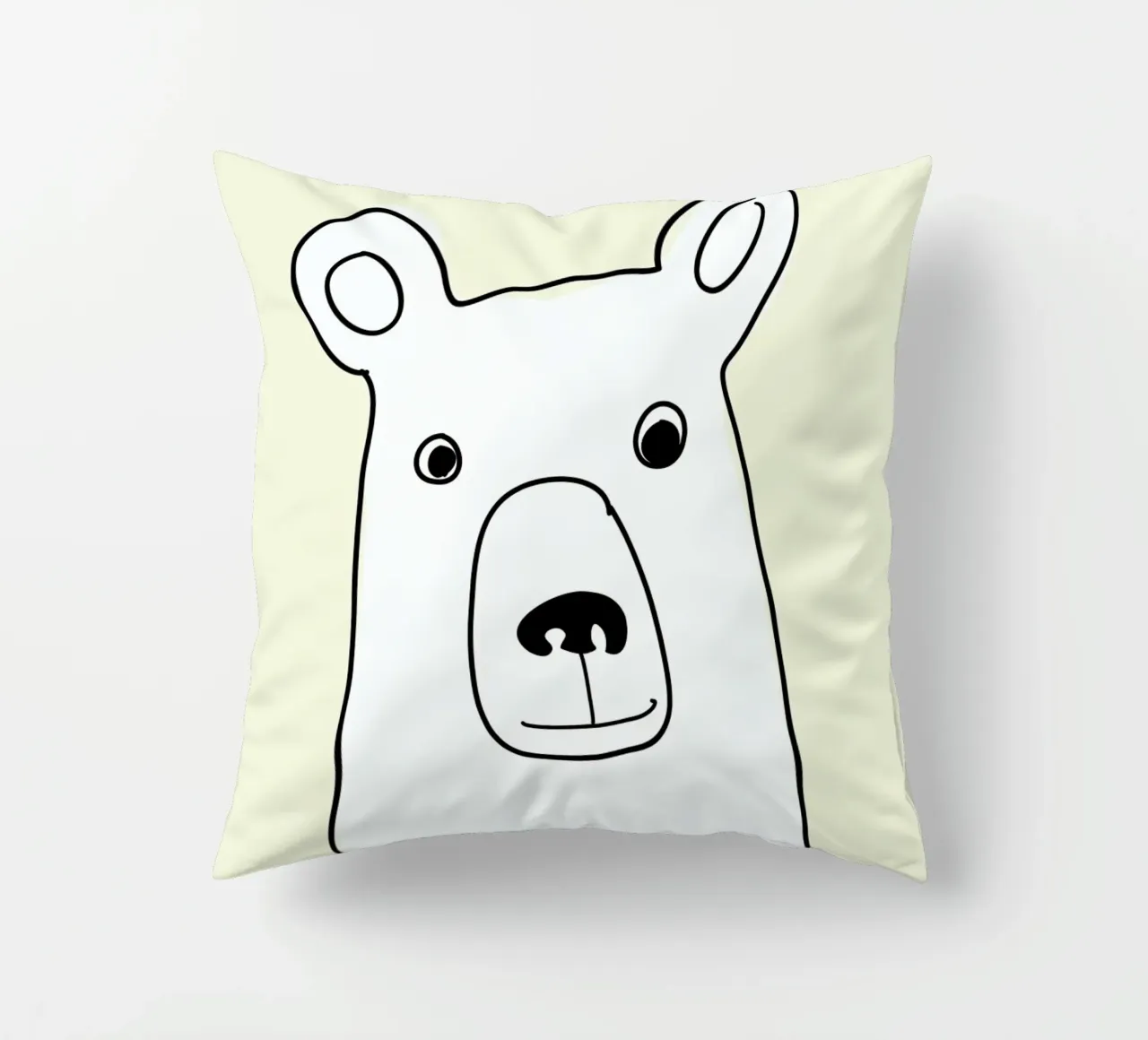 Bear in a Yellow Square cuscino da Christina Heitmann