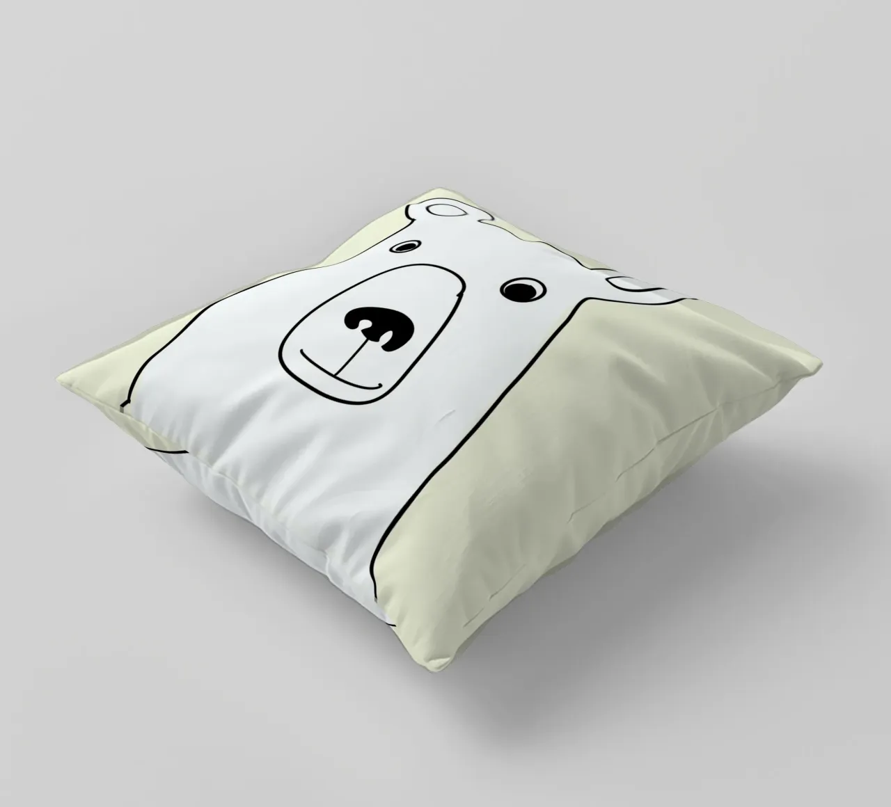 Bear in a Yellow Square cuscino da Christina Heitmann