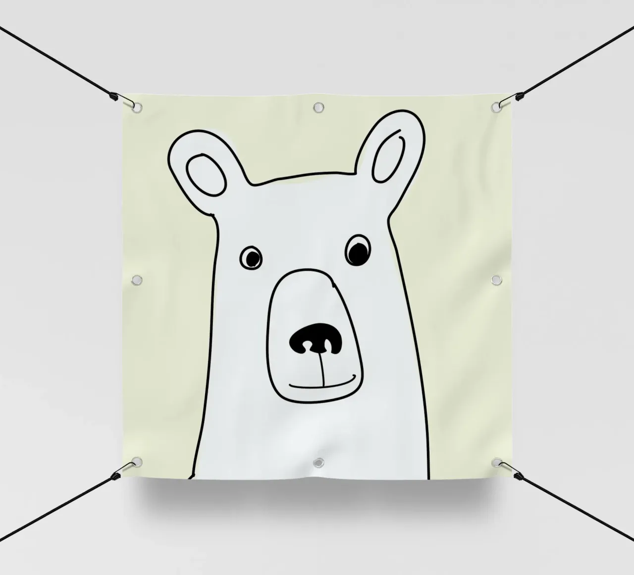 Bear in a Yellow Square telo in pvc da Christina Heitmann