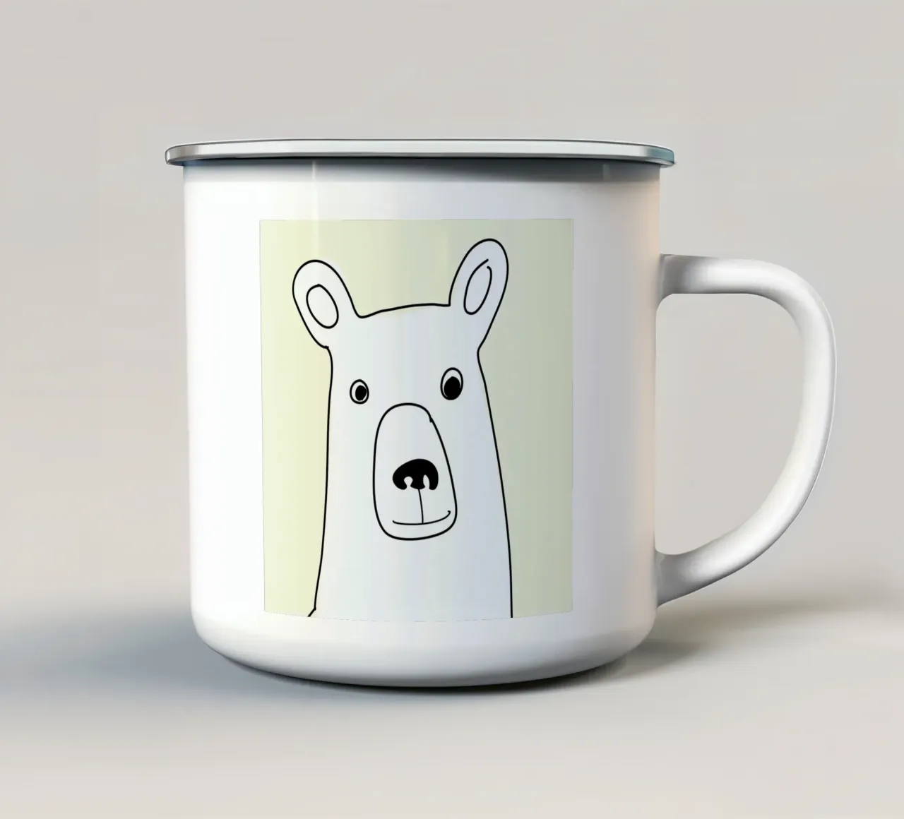 Bear in a Yellow Square tazza in smalto da Christina Heitmann