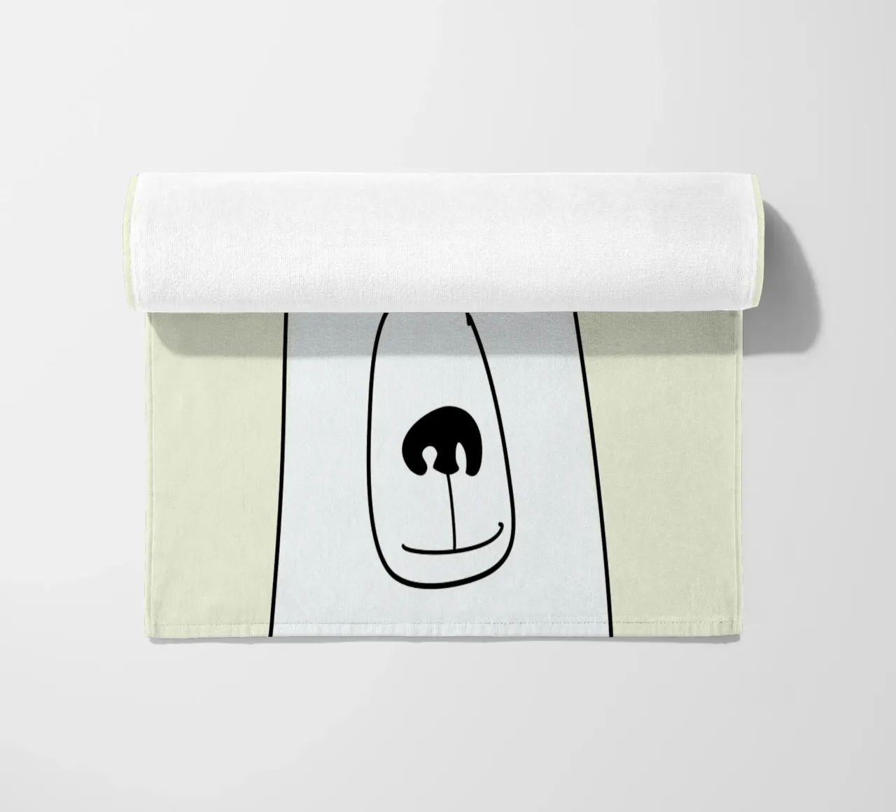 Bear in a Yellow Square beach towel by Christina Heitmann