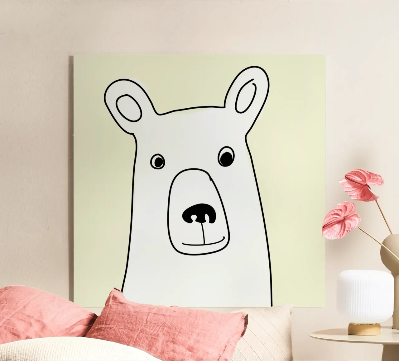 Bear in a Yellow Square plexiglass da Christina Heitmann