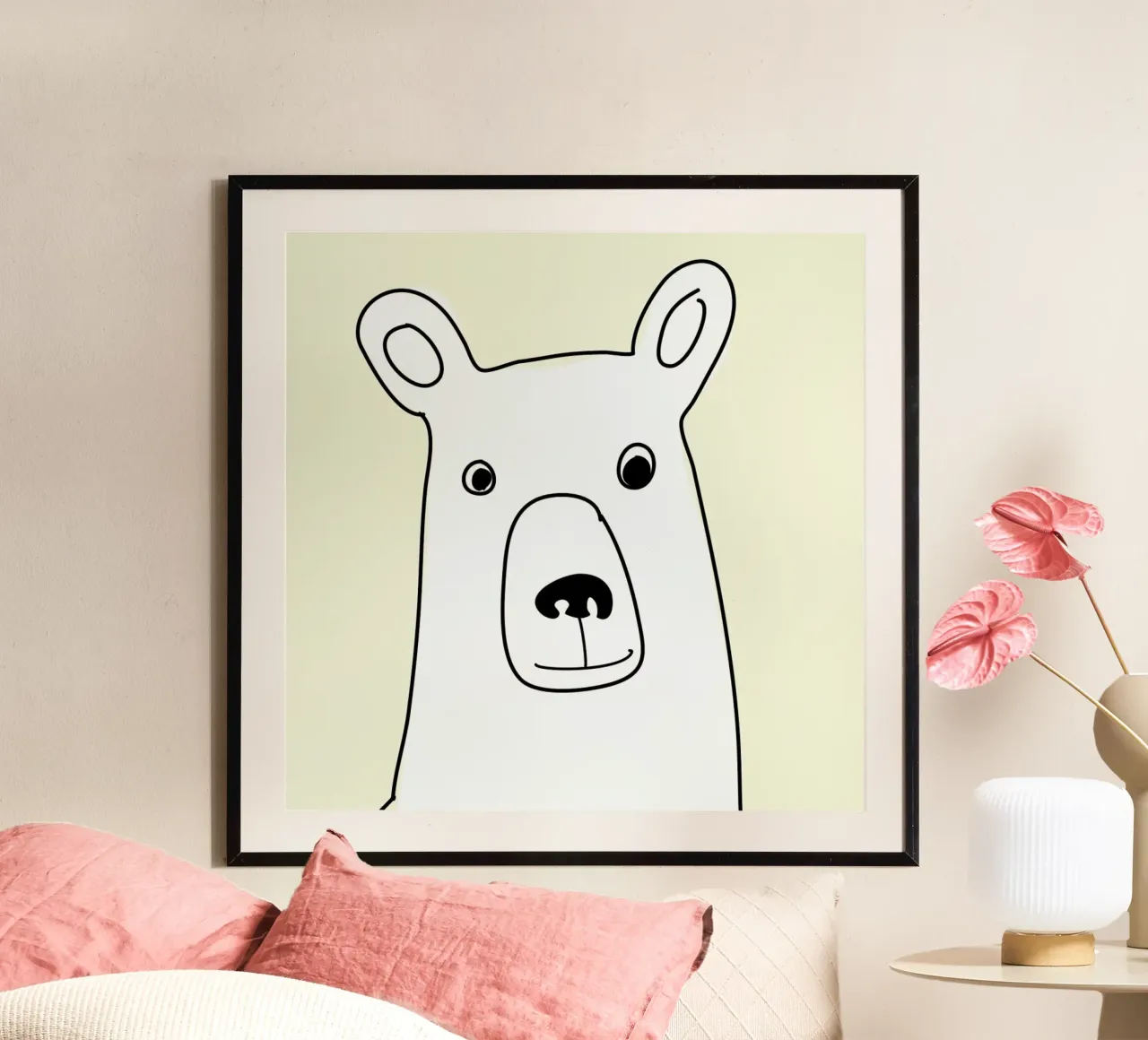 Bear in a Yellow Square poster da Christina Heitmann