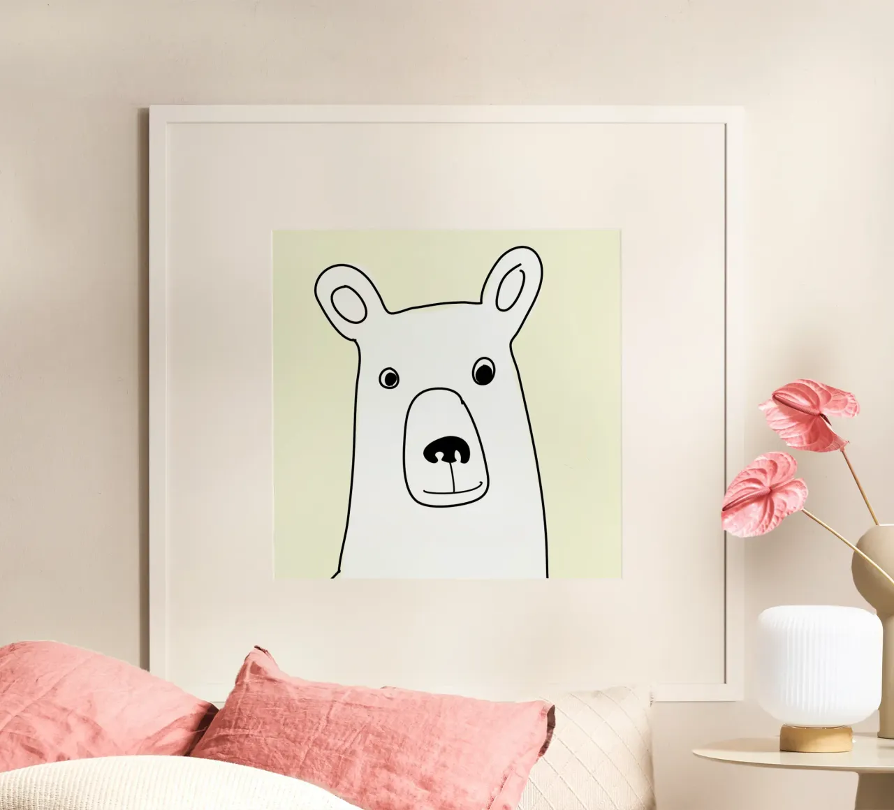 Bear in a Yellow Square poster da Christina Heitmann